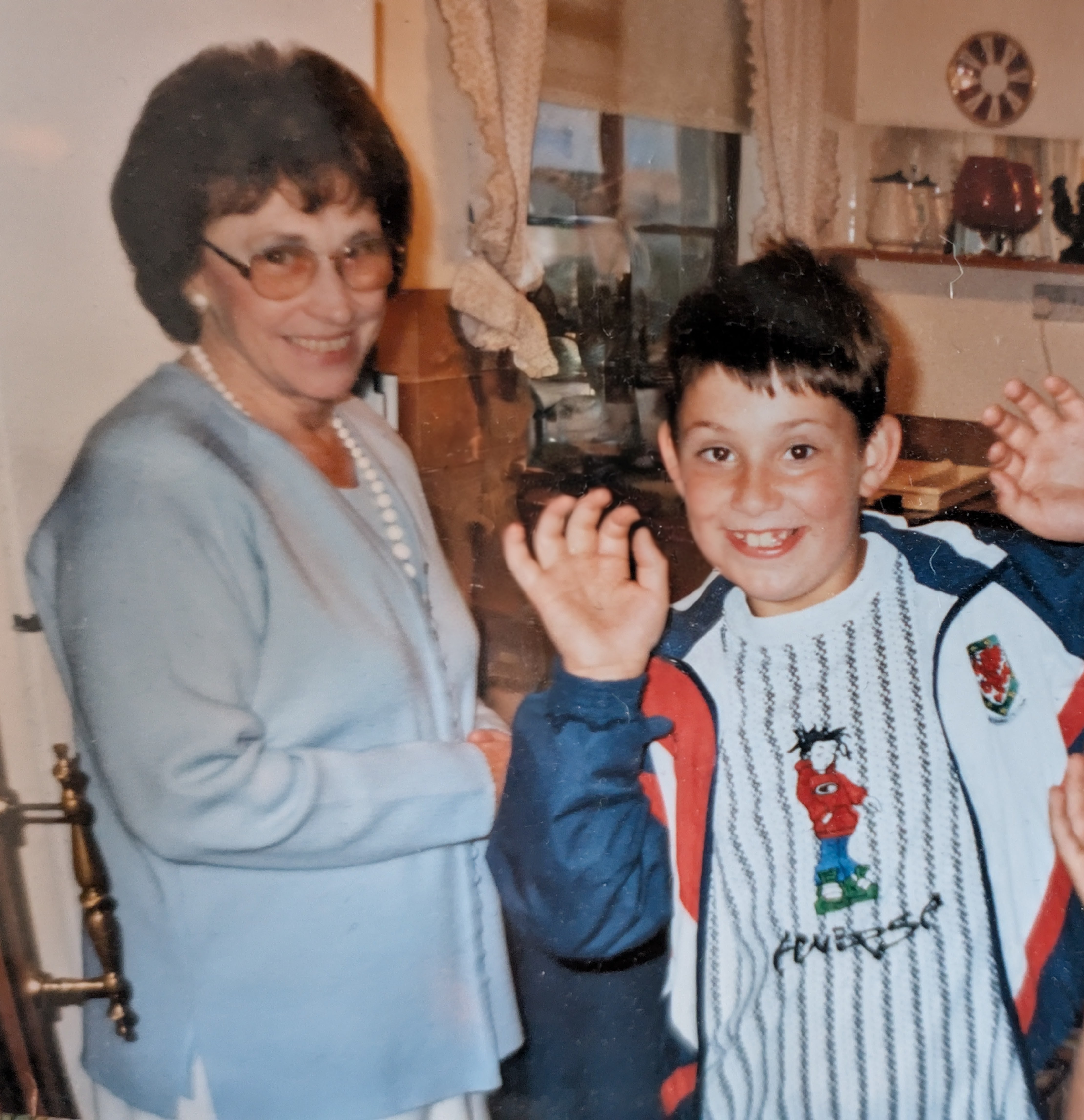 Aaron as a child with his grandmother